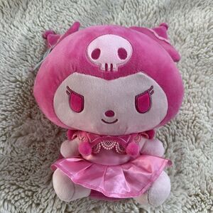 Sanrio Kuromi Pink Plush Valentines Day Satin & Lace 12" Monochrome Doll NWT